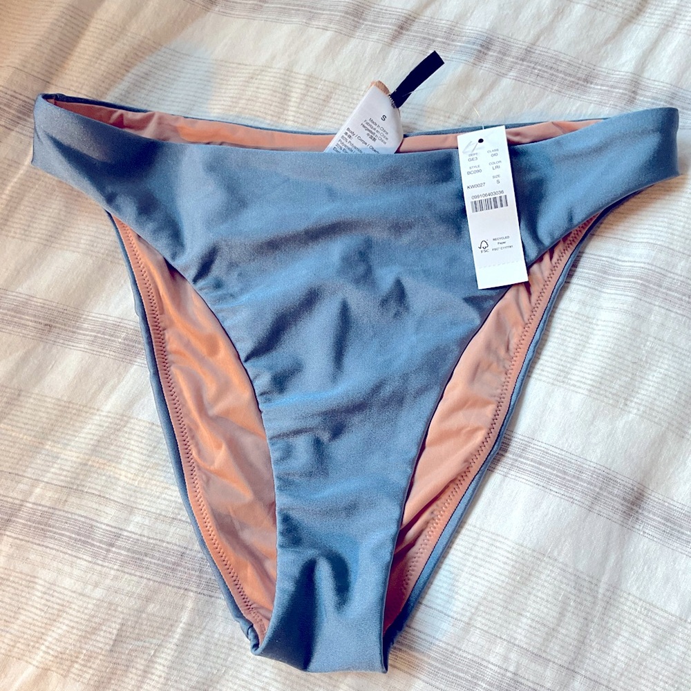 NWT J.Crew Women’s High Cut Bikini Bottoms Size S - shimmer blue
